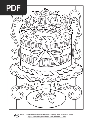 Dessert coloring page