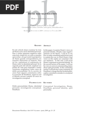 Hume and Self-Identity