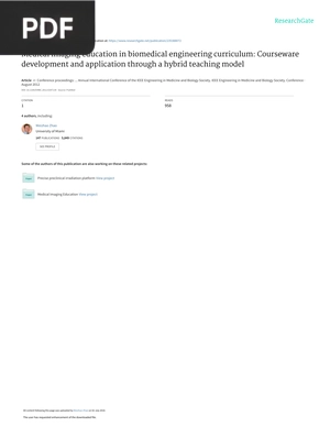 Medical Imaging Education in Biomedical Engineering Curriculum (Article)