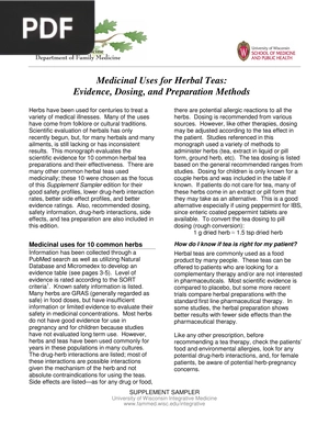 Medicinal Uses for Herbal Teas: Evidence, Dosing, and Preparation Methods (Article)