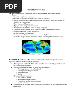 Microbes in Ecology (Article)