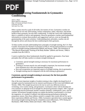 Strength Training Fundamentals in Gymnastics Conditioning