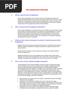 The Budgeting Process (Article)