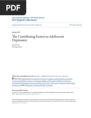 The Contributing Factors to Adolescent Depression