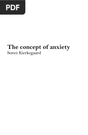 The concept of anxiety