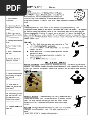 Volleyball study guide (article)