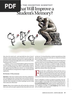 What Will Improve a Student s Memory