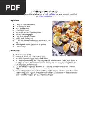 Crab Rangoon Wonton Cups