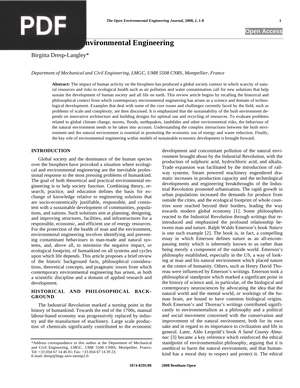 Dimensions of Environmental Engineering (Article)