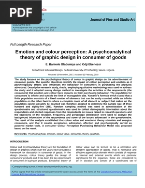 Emotion and colour perception: A psychoanalytical theory of graphic design in consumer of goods