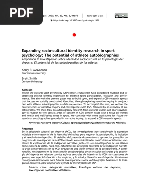 Expanding socio-cultural identity research in sport psychology: The potential of athlete autobiographies