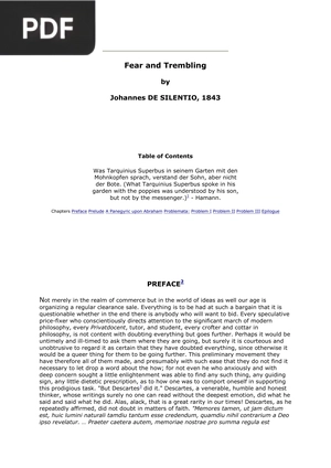 Fear and Trembling