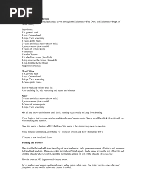Fire House Burrito Recipe