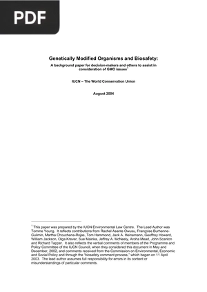 Genetically Modified Organisms and Biosafety