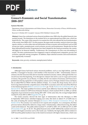 Greece’s Economic and Social Transformation 2008–2017