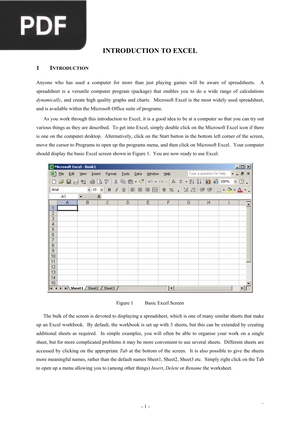 Introduction to Excel