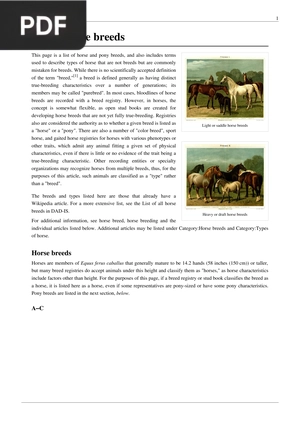 List of horse breeds (Article)