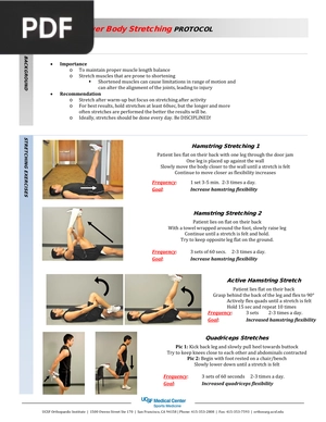 Lower Body Stretching Protocol (Article)