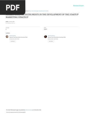 Market Analysis Instruments In The Development Of The Startup Marketing Strategy