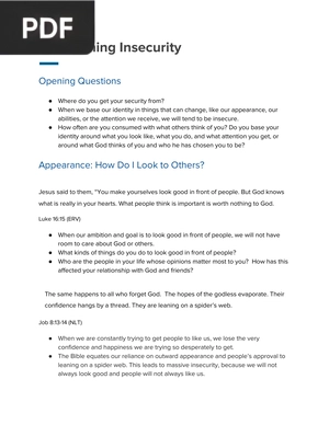 Overcoming Insecurity (Article)