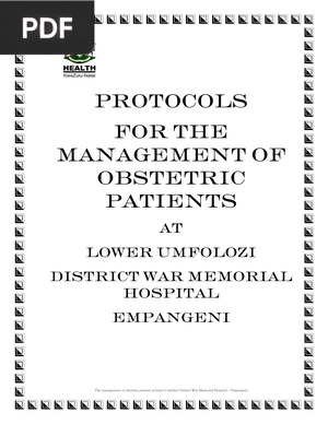 Protocols for the Management of Obstetric Patients (Presentation)