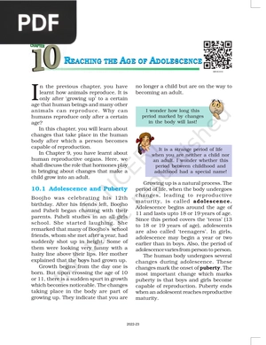 Reaching eaching the the agege of of adolescence