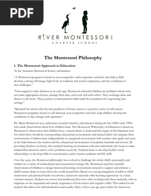 The Montessori Philosophy (Article)