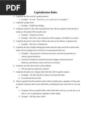 Capitalization Rules