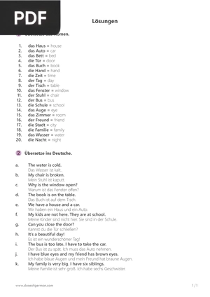 20 Most Common Nouns - Solutions (Article)