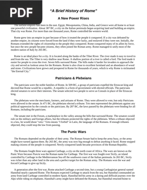 A Brief History of Rome