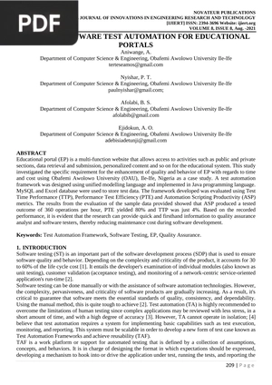 A Hybrid Software Test Automation for Educational Portals (Article)