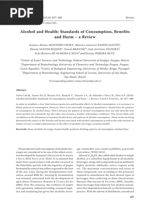 Alcohol and Health: Standards of Consumption, Benefits and Harm - a Review (Article)