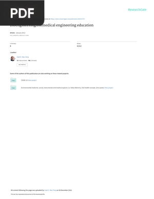 Bioengineering/biomedical engineering education