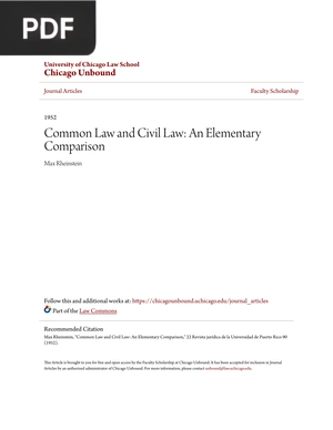 Common Law and Civil Law: An Elementary Comparison