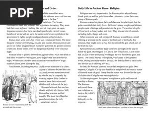 Daily Life in Ancient Rome Readings (Article)
