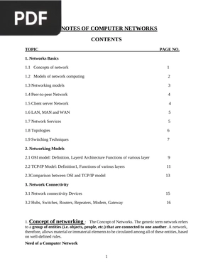 E-notes of Computer Networks