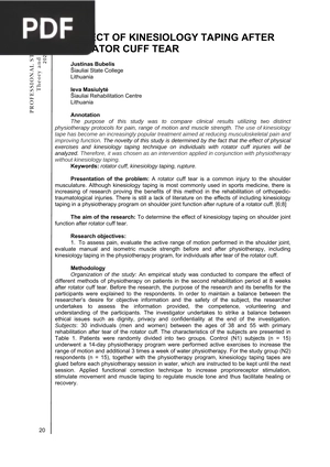 Effect of Kinesiology Taping After Rotator Cuff Tear (Article)