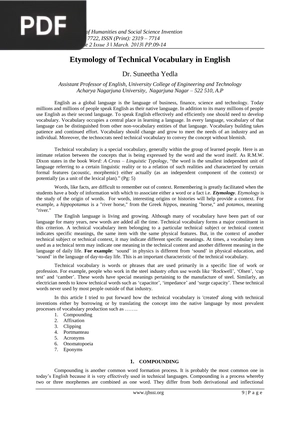 Etymology of Technical Vocabulary in English (Article)