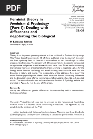 Feminist theory in Feminism & Psychology