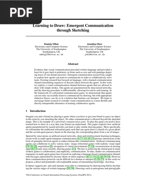 Learning to Draw: Emergent Communication through Sketching