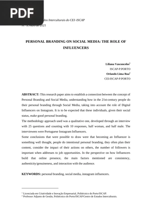 Personal branding on social media: the role of influencers