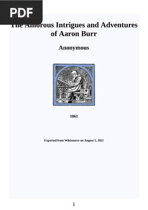 The Amorous Intrigues and Adventures of Aaron Burr