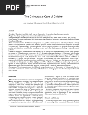 The Chiropractic Care of Children