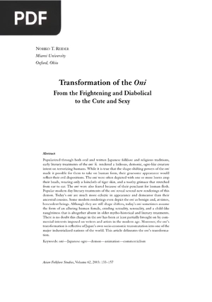 Transformation of the Oni From the Frightening and Diabolical to the Cute and Sexy