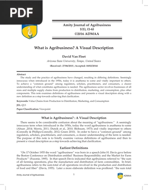 What is Agribusiness? A Visual Description (Article)
