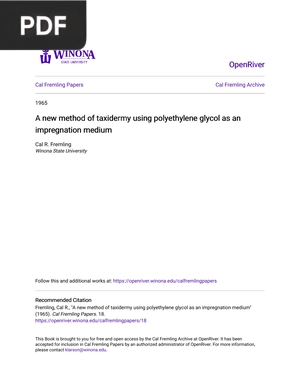 A new method of taxidermy using polyethylene glycol as an impregnation medium