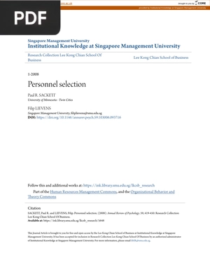 Personnel selection