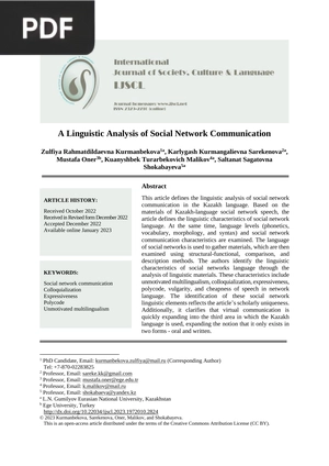 A Linguistic Analysis of Social Network Communication