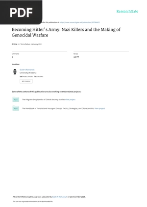 Becoming Hitler's Army: Nazi Killers and the Making of Genocidal Warfare