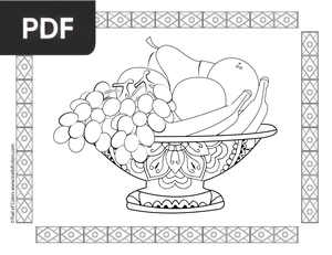 Bowl of Fruit coloring page